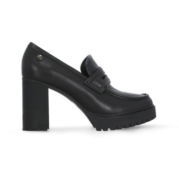 CULT Zwarte Leren Loafers met Contrasterend Detail Cult , Black , Dames - 40 Eu,41 Eu,38 Eu,39 EU