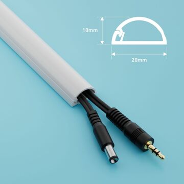 D Line Kabelgoot Zelfklevend Halfrond 20x10mm 2m Wit