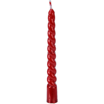 Decoris everlands kunstkerstboomkaarsjes Swirl Wax Rood Ø1,2x10cm Verpakt Per 8