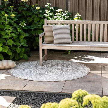 Dekbed Discounter Buitenkleed Brunello Rond - Crème Xcm - Nylon - Dekbed-Discounter.nl