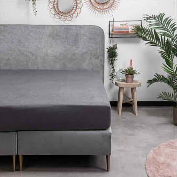 Dekbed Discounter Hoeslaken Flanel - Antraciet - 80x200cm - Antraciet - Dekbed Discounter - Dekbed-Discounter.nl