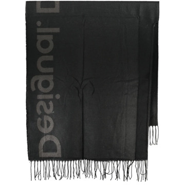 Desigual Paris Logo Poncho Desigual , Black , Dames - ONE Size