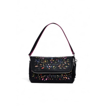 Desigual Zwarte Print Handtas met Schouderband Desigual , Black , Dames - ONE Size