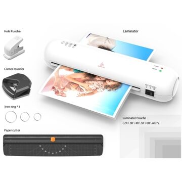 Desktop Laminator Machine Set A4 Size Hot and Cold Lamination 2 Roller System