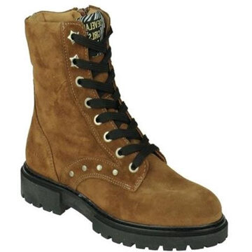 Develab Meisjes Bikerboot,met rits cognac suede - 38