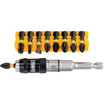 DeWalt Extreme Impact Torsion Schroefbits + Zwenkbare Bithouder Set 10-delige