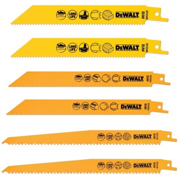 DeWalt Reciprozaagbladenset Dt2444-qz Bim Metaal, Hout, Kunststof 6-delig