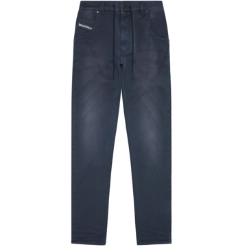 Diesel Krooley-E-Ne tapered fit joggjeans met stretch Donkerblauw - W26/L32