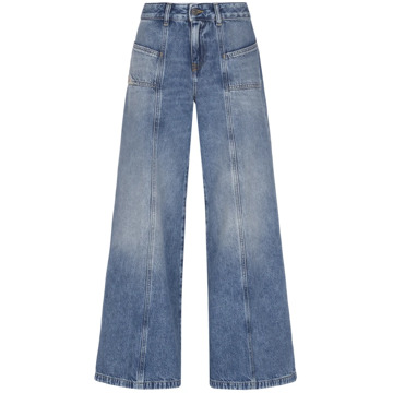 Diesel Wijde Denim Jeans voor Vrouwen Diesel , Blue , Dames - W27