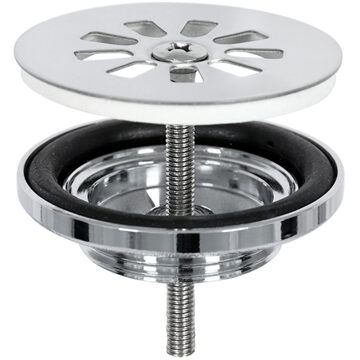 Differnz Afvoerplug Chroom - Afvoerstop voor Wastafel - Ø 64 mm - 6M schroef