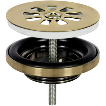 Differnz Afvoerplug Mat Goud - Afvoerstop voor Wastafel - Ø 64 mm - 6M schroef