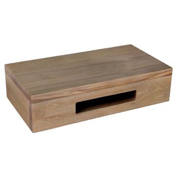 Differnz fonteinplank 40x25x10cm rechthoek met handdoekhouder Bruin eiken 36.750.01 Bruin Eiken (Hout)