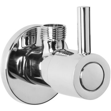 Differnz Hoekstopkraan Chroom – Met Rozet 1/2"/ 3/8" - Toiletkraan