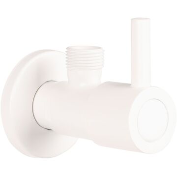 Differnz Hoekstopkraan Mat Wit – Met Rozet 1/2”/ 3/8” - Toiletkraan