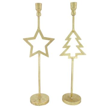 Dijk Natural Collections Kandelaar boom/ster 16x10.6x51.5cm verschillende