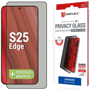 DISPLEX Screenprotector Privacy Glass voor de Samsung Galaxy S25 Edge Transparant