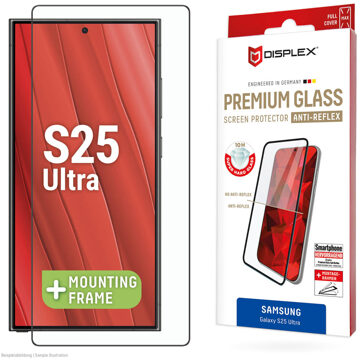 DISPLEX Screenprotector Real Glass Full Cover voor de Samsung Galaxy S25 Ultra Transparant