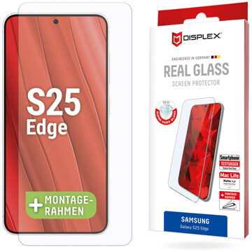 DISPLEX Screenprotector Real Glass voor de Samsung Galaxy S25 Edge Transparant