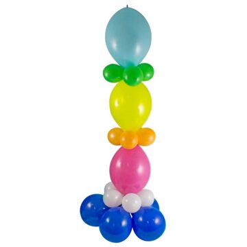 Doe het zelf ballonnen pilaar gekleurd 130 cm