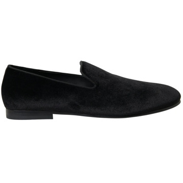 Dolce & Gabbana Luxe Zwarte Velvet Loafers Dolce & Gabbana , Black , Heren - 39 Eu,40 Eu,43 EU