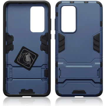 Double Armor Layer hoes met stand - Huawei P40 - Blauw