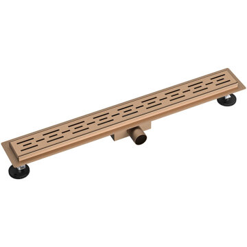 Douchegoot met Rooster - Leoni Trun - 100cm - Vloerflens - RVS - Geborsteld Koper Koperkleurig