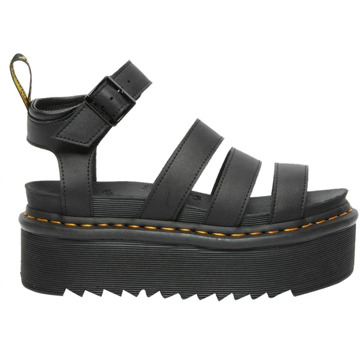 Dr. Martens Zwarte Leren Sandalen met Zebrilus Platformzool Dr. Martens , Black , Dames - 39 Eu,40 Eu,41 EU