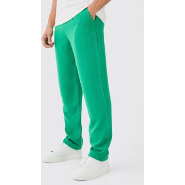 Drawcord Waist Straight Pants, Emerald - M