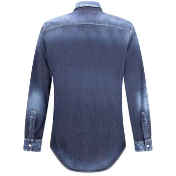 Dsquared2 Denim Lange Mouw Shirt Donkergrijs