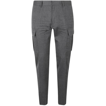 Dsquared2 Grijze Flanel Cigarette Fit Broek Dsquared2 , Gray , Heren - Xl,L,S