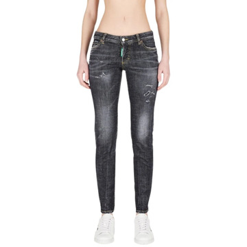 Dsquared2 Jennifer Elastische Slim-fit Jeans Dsquared2 , Gray , Dames - S,Xs