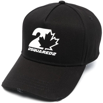 Dsquared2 Maple Leaf Baseball Cap - Zwart Dsquared2 , Black , Heren - ONE Size