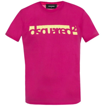 Dsquared2 Roze T-Shirt - S71Gd0648 - Gemaakt in Italië Dsquared2 , Pink , Heren