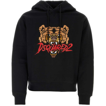 Dsquared2 Stijlvol Zwart Katoenen Sweatshirt Dsquared2 , Black , Heren - 2Xl,Xl,L,M,S,3Xl