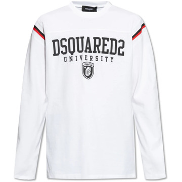 Dsquared2 T-shirt met lange mouwen Dsquared2 , White , Heren - 2Xl,Xl,L,M,S,3Xl