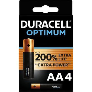 Duracell Alka Optimum AA-batterijen 4 stuks