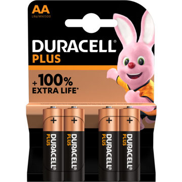 Duracell Alka Plus AA-batterijen 4 stuks