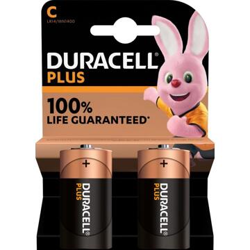 Duracell Alka Plus C batterijen 2 stuks