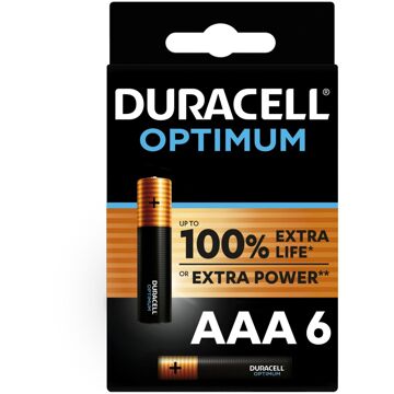 Duracell Batterij Alkaline Optimum Aaa 6 Stuks