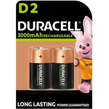 Duracell Batterij oplaadbaar Duracell 2xD 3000mAh Plus