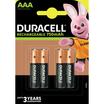 Duracell Batterij oplaadbaar Duracell 4xAAA 750mAh Plus