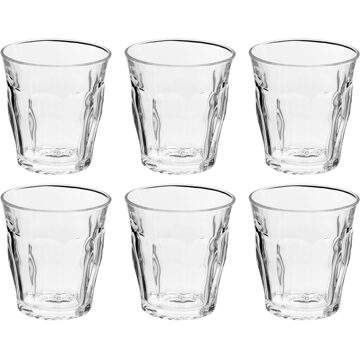 Duralex Drinkglazen/waterglazen Picardie - 6x stuks - transparant glas - 200ML - Drinkglazen