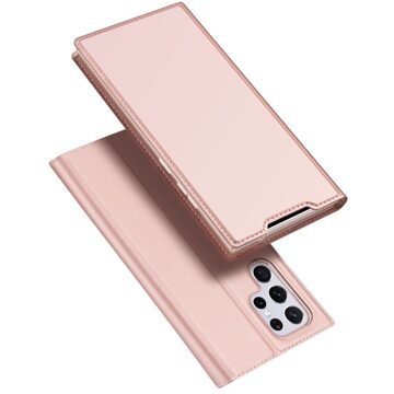 Dux Ducis Slim bookcase hoes - Samsung Galaxy S22 Ultra - Rose Goud