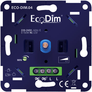 EcoDim LED Dimmer - ECO-DIM.04 - Fase Afsnijding RC - Inbouw - Enkel Knop - 0-150W