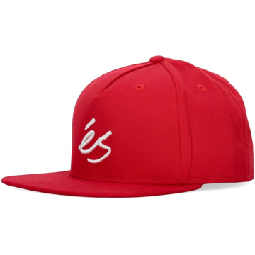 ES Rode Platte Klep Snapback Pet ES , Red , Heren - ONE Size