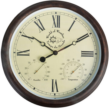 Esschert Design Buitenklok Bruin