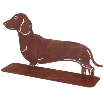 Esschert Design Roest teckel 37,8x30,6cm bruin