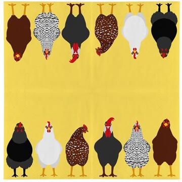 Esschert Design servetten kippen 33x33cm geel