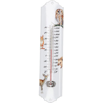 Esschert Design thermometer Bosdieren - voor binnen en buiten - 30 x 7 cm - Celsius/fahrenheit