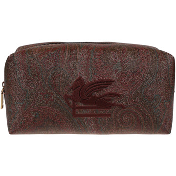 Etro Paisley Logo Beauty Case Etro , Brown , Heren - ONE Size